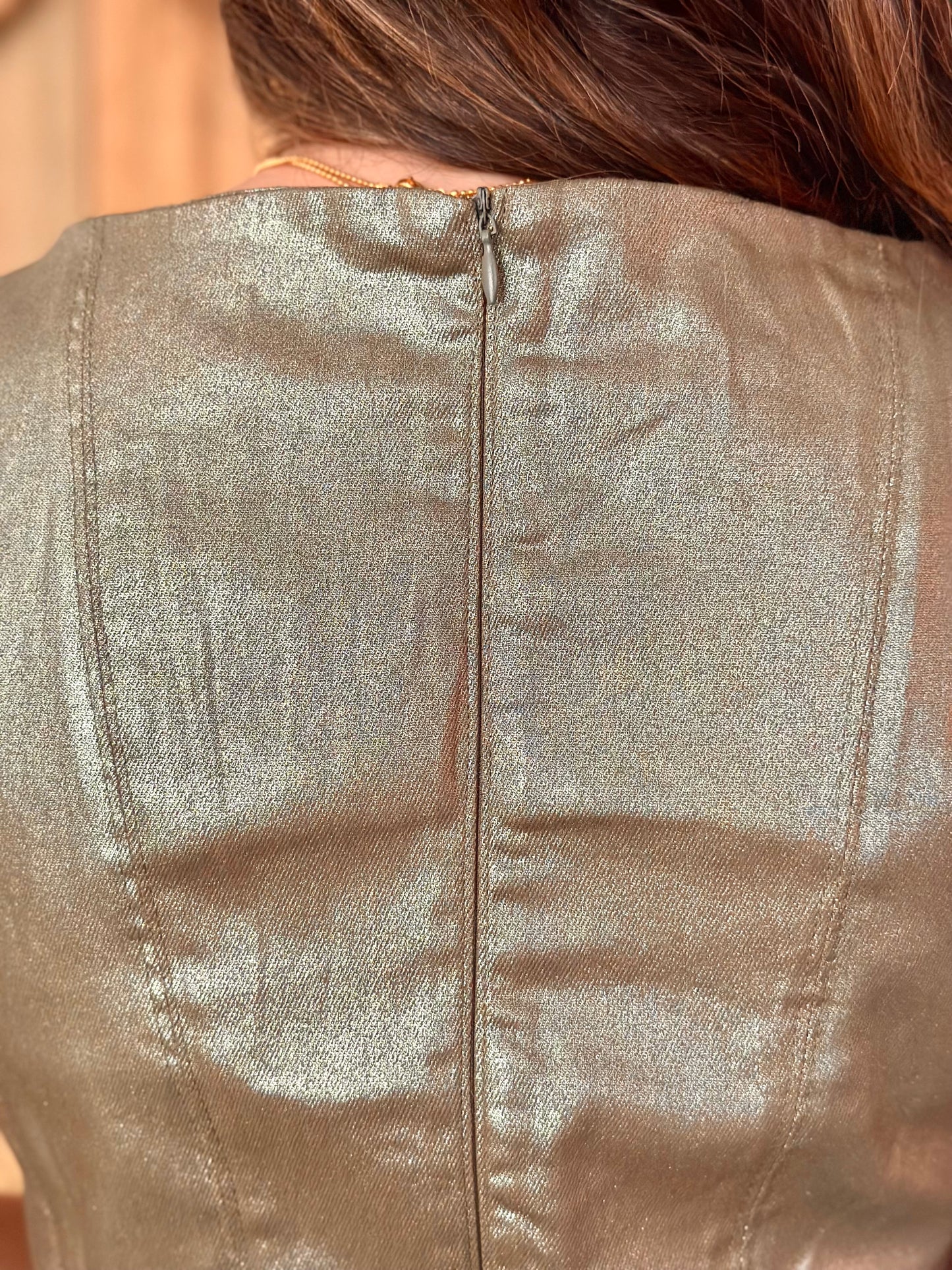 Metalic olive dress